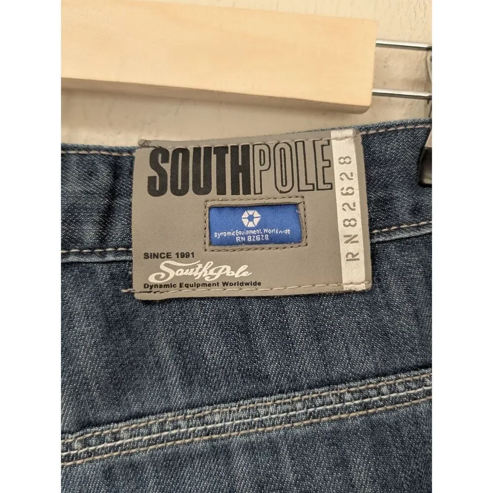 Southpole Jeans Boys 12 Blue Baggy Denim Relaxed Fit Wide Leg School Y2K